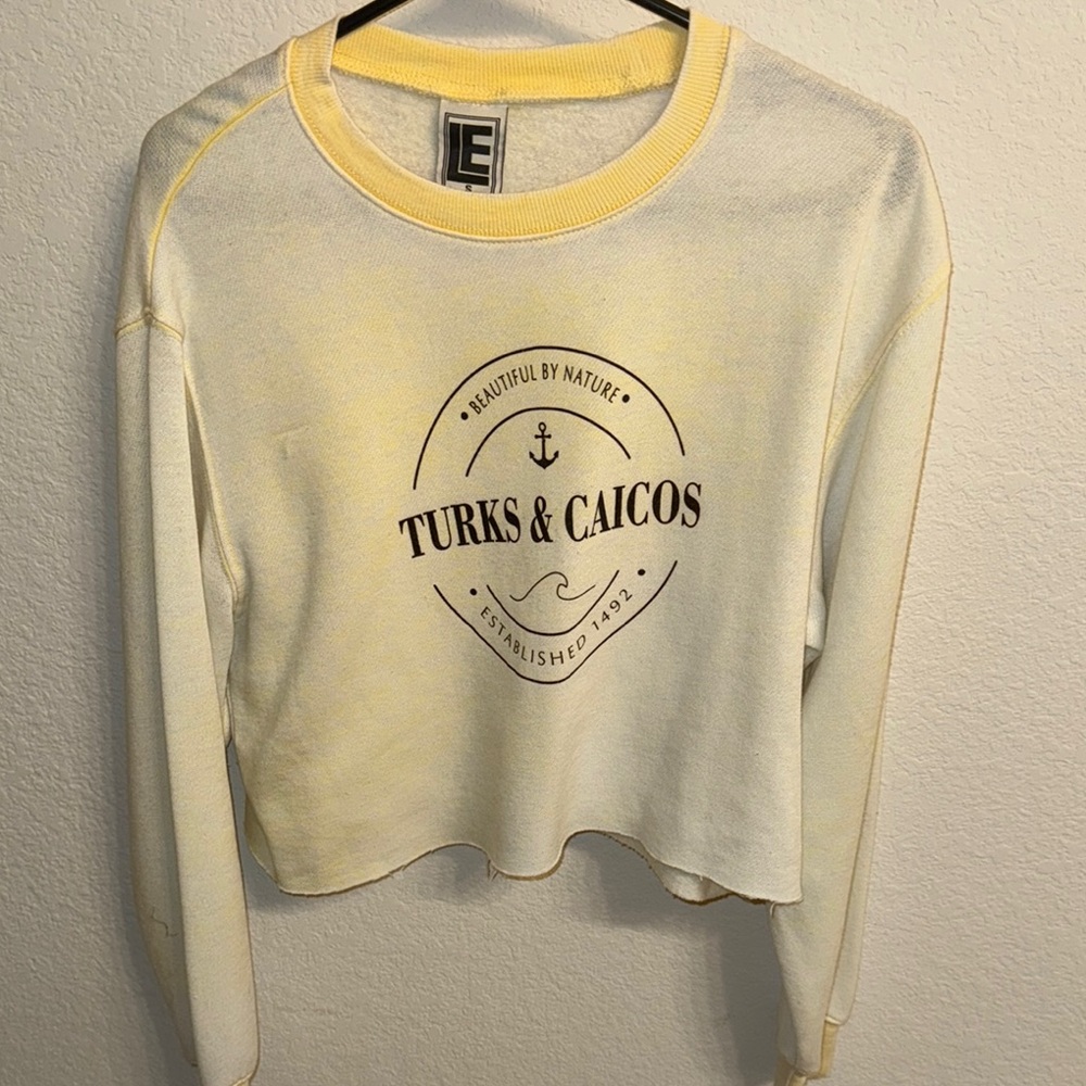 Turks & Caicos Yellow Cropped Sweatshirt
